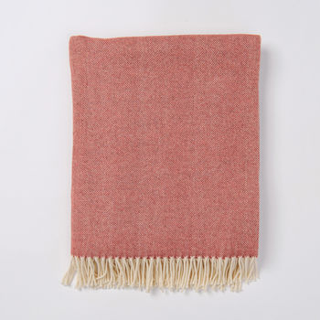 Kendal Long Supersoft Merino Wool Herringbone Blanket, 5 of 12