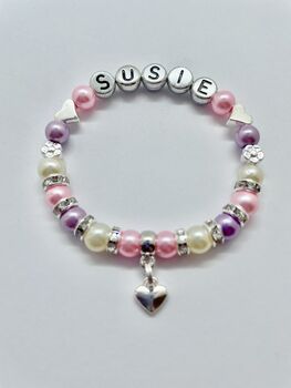 Personalised Heart Or Star Charm Bracelet, 7 of 12