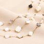 Shell Clover Layered Necklace In Gold, thumbnail 3 of 4