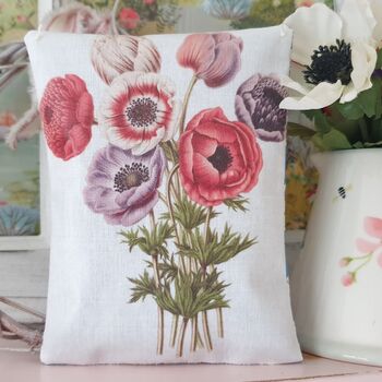 Anemone Flower Fabric Scented Gift Bag Decoration, 3 of 6
