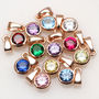 Rose Gold Plated And Swarovski Crystal Birthstone Charm, thumbnail 1 of 4