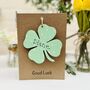 Personalised Good Luck Card Four Leaf Clover Keepsake, thumbnail 5 of 9