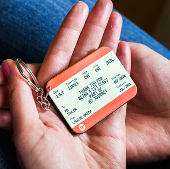 Personalised Train Ticket 'Thank You Teacher' Keyring, 4 of 4