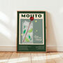 Retro Mojito Cocktail Print, thumbnail 1 of 12