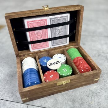 Personalised Wooden Poker Set, 2 of 3