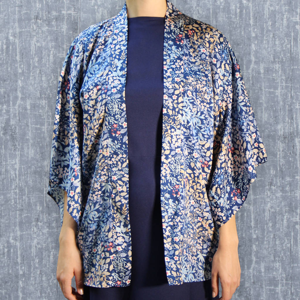 Crepe Kimono Jacket In Japan Floral Print By Nancy Mac ...