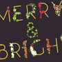 Merry And Bright Christmas Card Pack Of Five, thumbnail 2 of 2