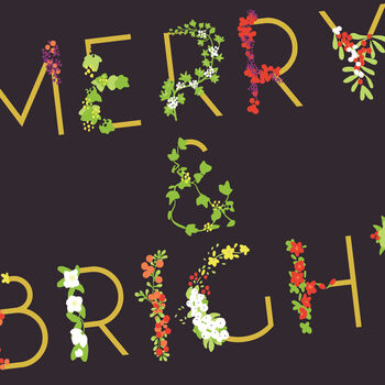 Merry And Bright Christmas Card Pack Of Five, 2 of 2
