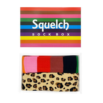 Gift Set Of Two Pairs Of Squelch Adult Socks Cheetah, 2 of 4