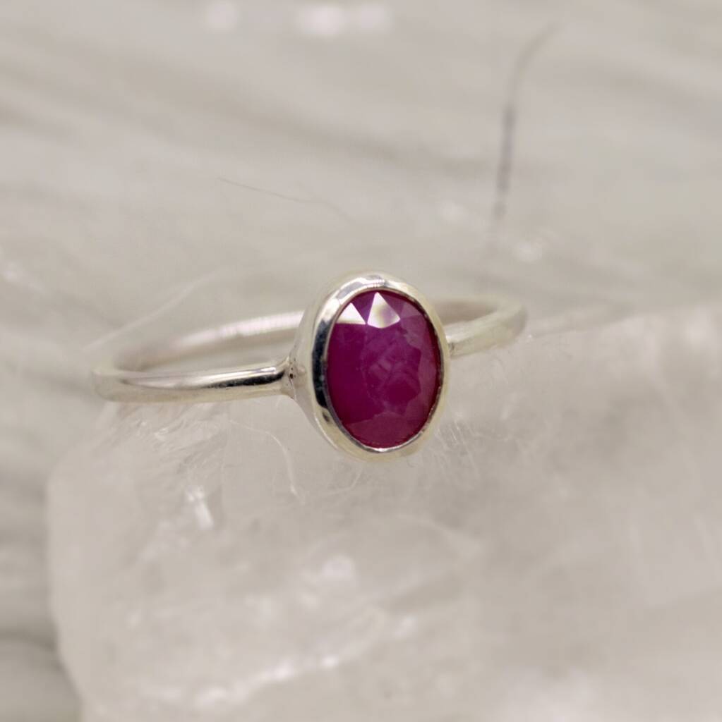 Red Ruby Sterling Silver Ring, 1 of 8
