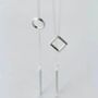 Long Eclipse Or Square Bar Silver Necklace, thumbnail 2 of 8