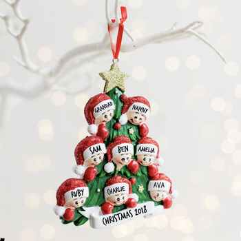 Personalised Christmas Tree Family Decoration, 4 of 4