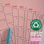 Monthly Undated A3 Wall Planner | 12 Pages | Pink And Red, thumbnail 6 of 7