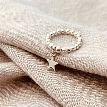 Sterling Silver Star Charm Ring, 3 of 4