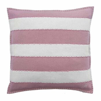 Block Stripe Hand Embroidered Wool Cushion, 2 of 2