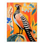 Autumn Pheasant Bird Bright Orange Blue Wall Art Print, thumbnail 6 of 6
