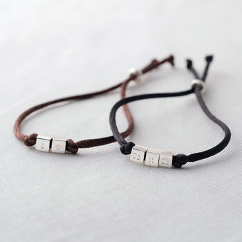 Men’s Personalised Cube Cord Bracelet, 2 of 5