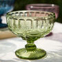 Aurielle Green Glass Footed Dessert Bowl, thumbnail 3 of 3