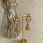 Antique Gold Jhumki Indian Earrings, thumbnail 2 of 7