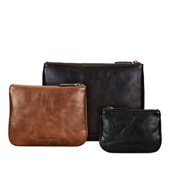 Set Of Three Leather Pouches Gift Set 'Siena Group', 3 of 7