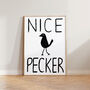 Nice Pecker Funny Bathroom Hand Painted Wall Art Print, thumbnail 2 of 8