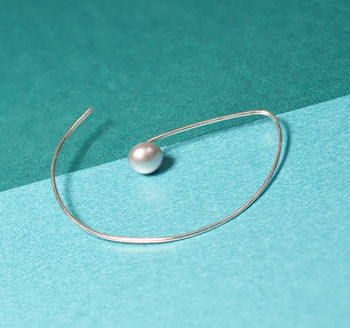 Handmade Sterling Silver Hoops With Pearl, 5 of 8