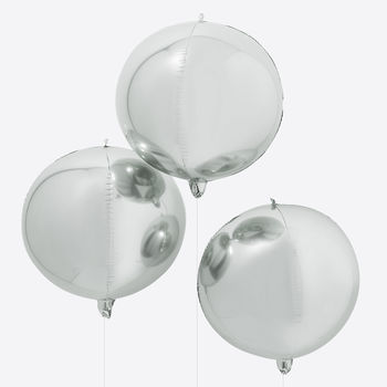 Silver Foiled Round Orb Balloons Three Pack, 2 of 2