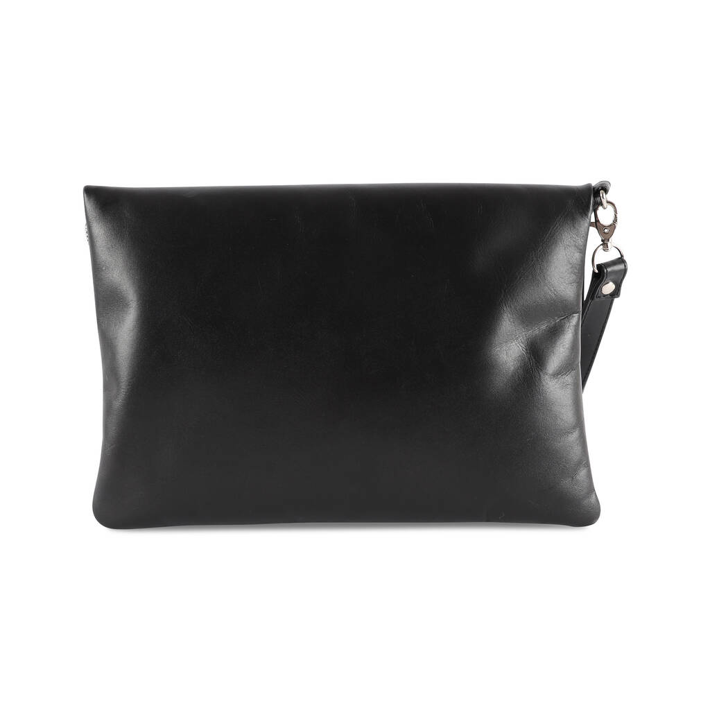 Black Leather Clutch Bag By The Leather Store | notonthehighstreet.com
