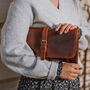 Leather Clutch Bag, Shoulder Bag, Brown, thumbnail 2 of 5