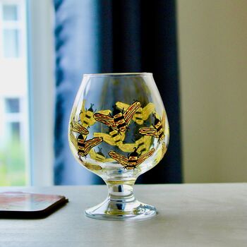 Bumblebee Painted Brandy Glass, 3 of 6