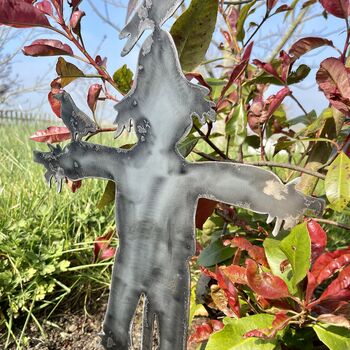 Worzel Scarecrow Metal Garden Ornament Stake, 11 of 11