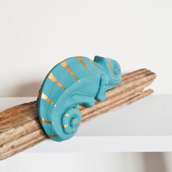 Shelf Chameleon Turquoise And Gold, 4 of 7