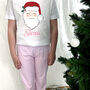 Kid's Pink Striped Christmas Pyjamas, thumbnail 1 of 3