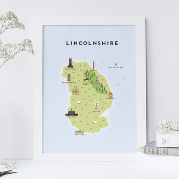 Map Of Lincolnshire Print By Pepper Pot Studios | notonthehighstreet.com