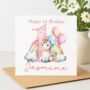 Personalised Unicorn Birthday Card, Age One To Five Birthday Card, thumbnail 1 of 5