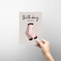 Birthday Card With Illustrated Female Socks, thumbnail 3 of 3