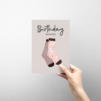 Birthday Card With Illustrated Female Socks, 3 of 3