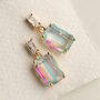 Rainbow Baguette Earrings, thumbnail 3 of 7