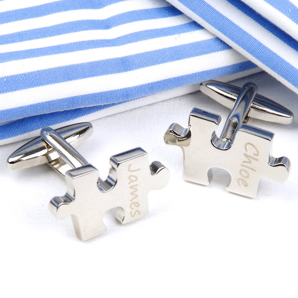 Image of Personalised Jigsaw Piece Cufflinks