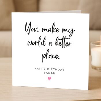 Personalised Better Place Birthday Card For Her Wife Girlfriend, 2 of 8