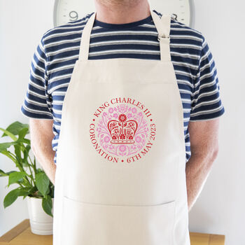 Kings Coronation Fair Trade Apron Red And Pink, 2 of 2