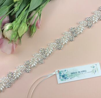 Valentina Pearl And Silver Flower Belt Or Sash, 5 of 12