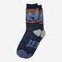 Striped Mountain Biking Bamboo Socks Men's Navy Blue, thumbnail 4 of 4