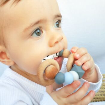 Personalised Silicone And Wood Teething Rattle, 12 of 12