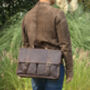 Vegetable Tanned Genuine Leather Laptop Bag, thumbnail 4 of 12