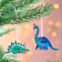 Personalised Dinosaur Christmas Tree Decoration, thumbnail 1 of 6