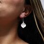 Sterling Silver Peace Lily Drop Earrings, thumbnail 4 of 5