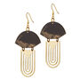 Personalised Art Deco Acrylic And Brass Earrings, thumbnail 7 of 11