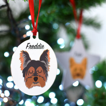 Yorkshire Terrier Dog Christmas Decoration Personalised, 4 of 9