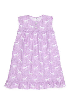 Girls Magical Unicorn Cotton Sleeveless Nightie Pink Purple, 3 of 7